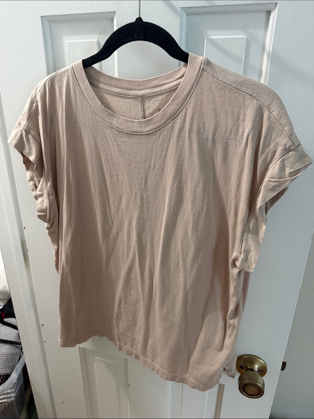 a new day Short Sleeve Crewneck Tee in Soft Beige